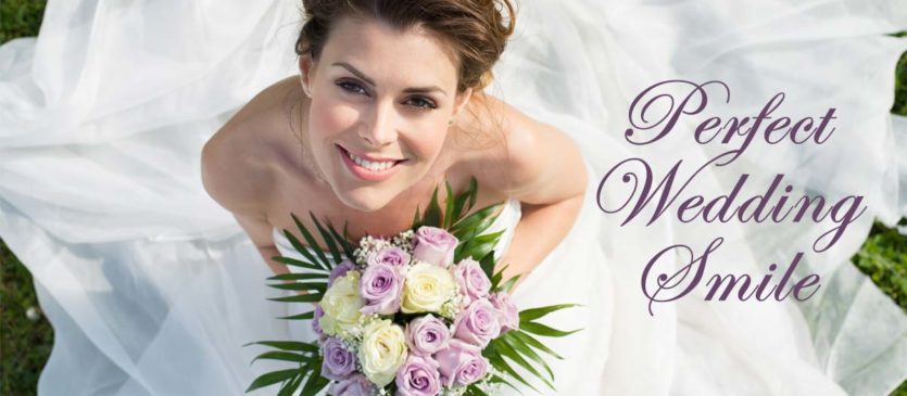 Bride with perfect wedding day smile