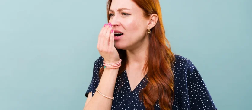 Woman Checking Bad Breath