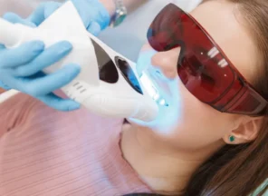 Woman Getting Teeth Whitened