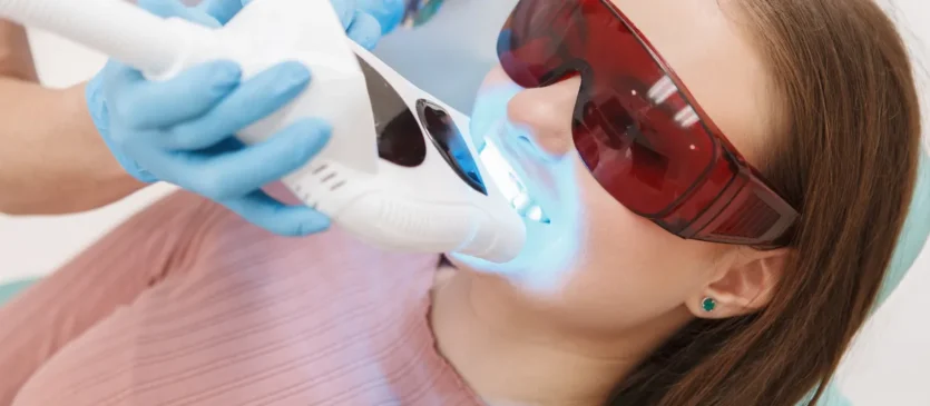 Woman Getting Teeth Whitened